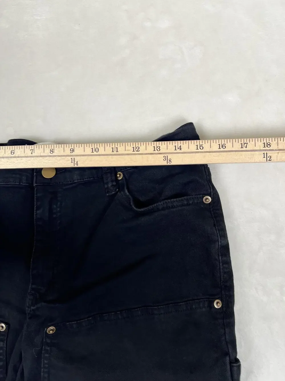 Mnml Double Knee Carpenter Jeans Mens 30x30 Black Ankle Zip Pants